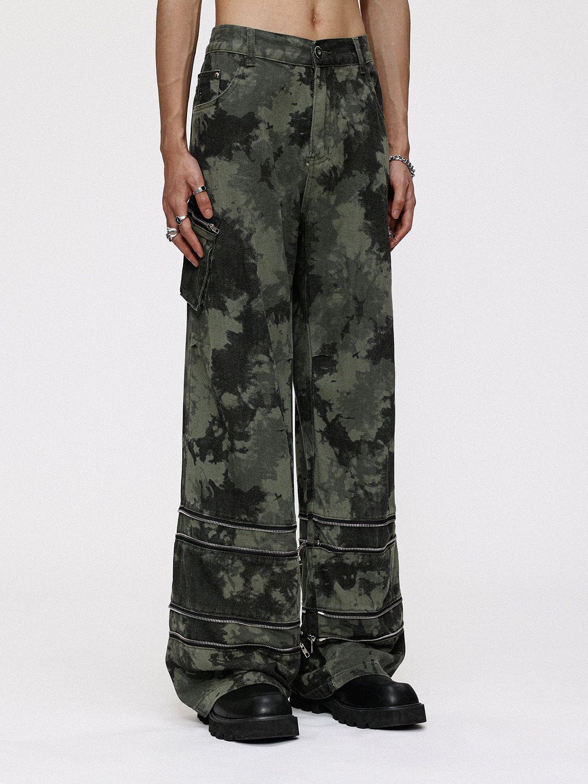Aelfric Eden Functional Multi-pocket Zipper Design Camouflage Cargo Pants sold by Aelfric Eden product image thumbnail 3