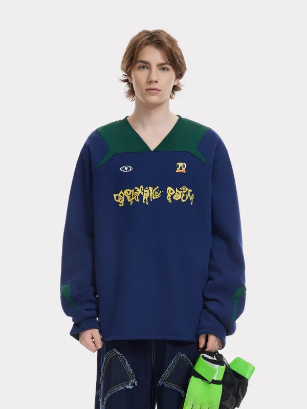 Aelfric Eden Color Blocking V-Neck Sweatshirt sold by Aelfric Eden