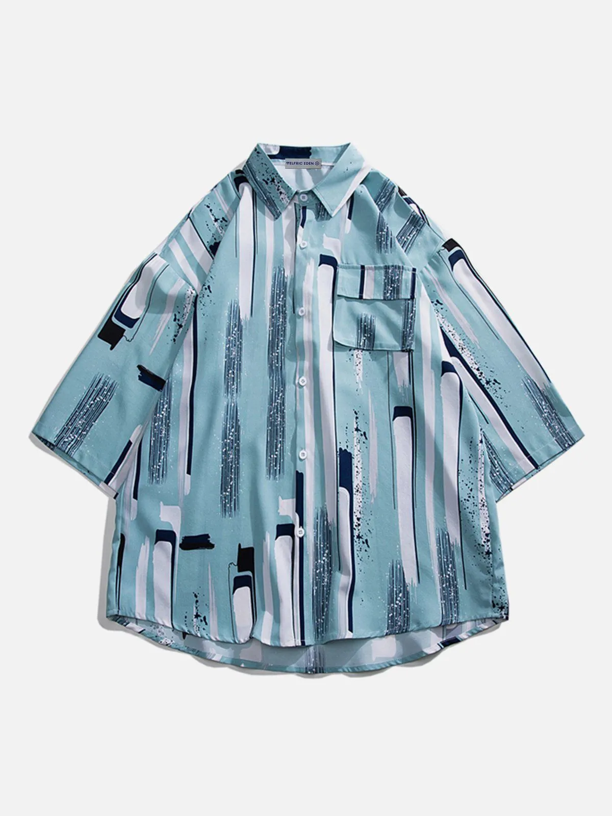 Aelfric Eden Stripes Printing Short Sleeve Shirt sold by Aelfric Eden product image thumbnail 2