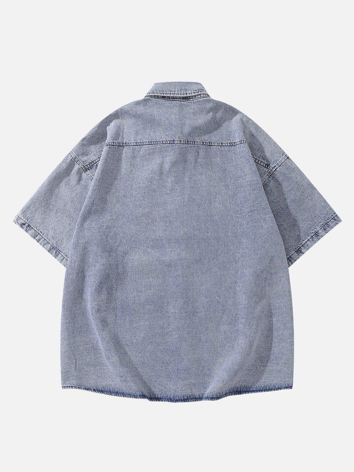 Aelfric Eden Denim Embroidery Short Sleeve Shirts sold by Aelfric Eden product image thumbnail 2
