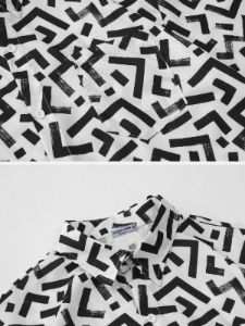 Aelfric Eden All-over Abstract Geometry Print Short Sleeve Shirts sold by Aelfric Eden