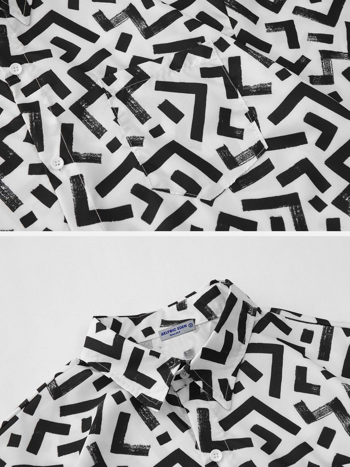 Aelfric Eden All-over Abstract Geometry Print Short Sleeve Shirts sold by Aelfric Eden product image thumbnail 3