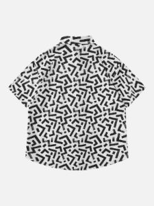 Aelfric Eden All-over Abstract Geometry Print Short Sleeve Shirts sold by Aelfric Eden
