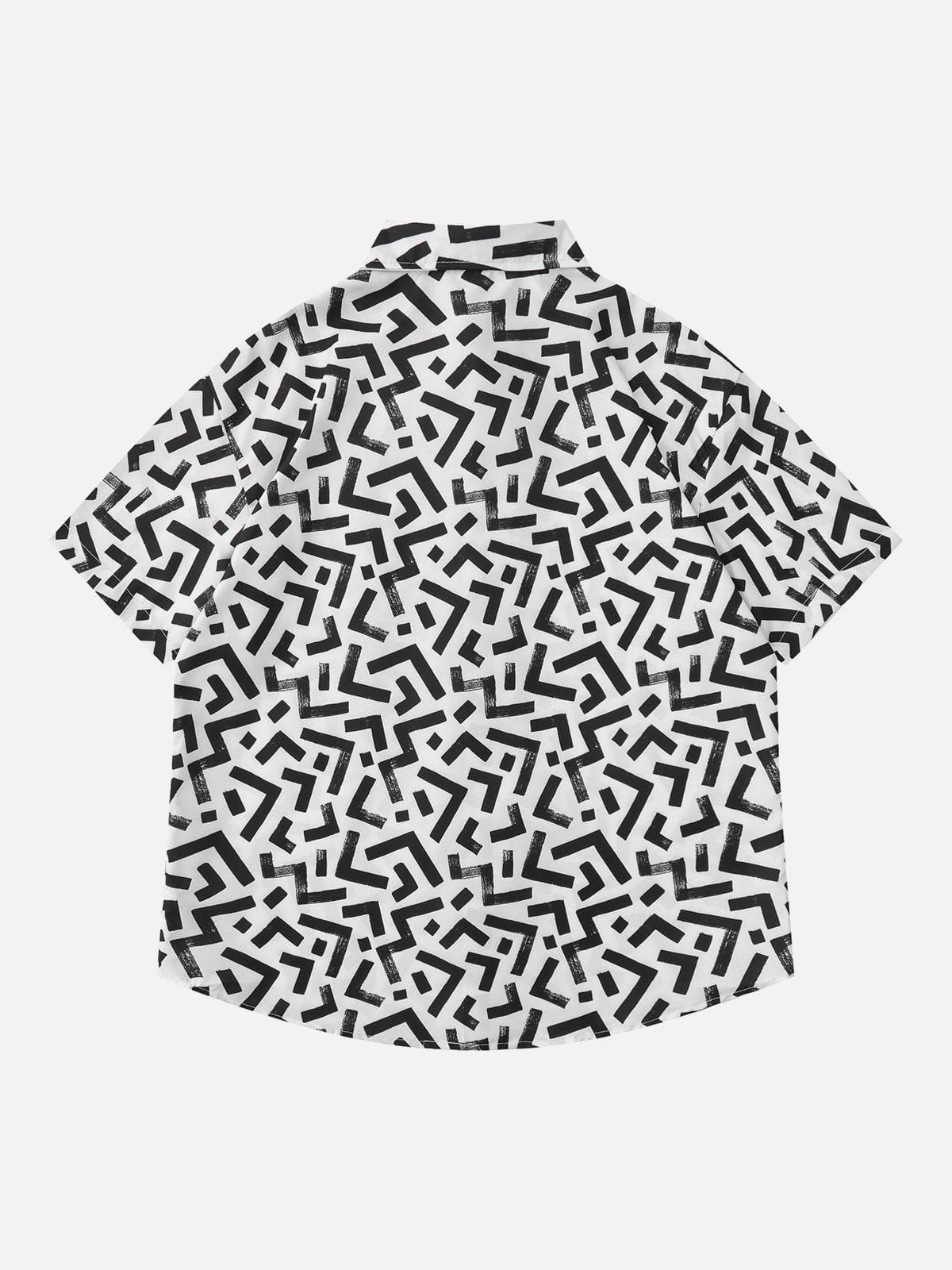Aelfric Eden All-over Abstract Geometry Print Short Sleeve Shirts sold by Aelfric Eden product image thumbnail 2