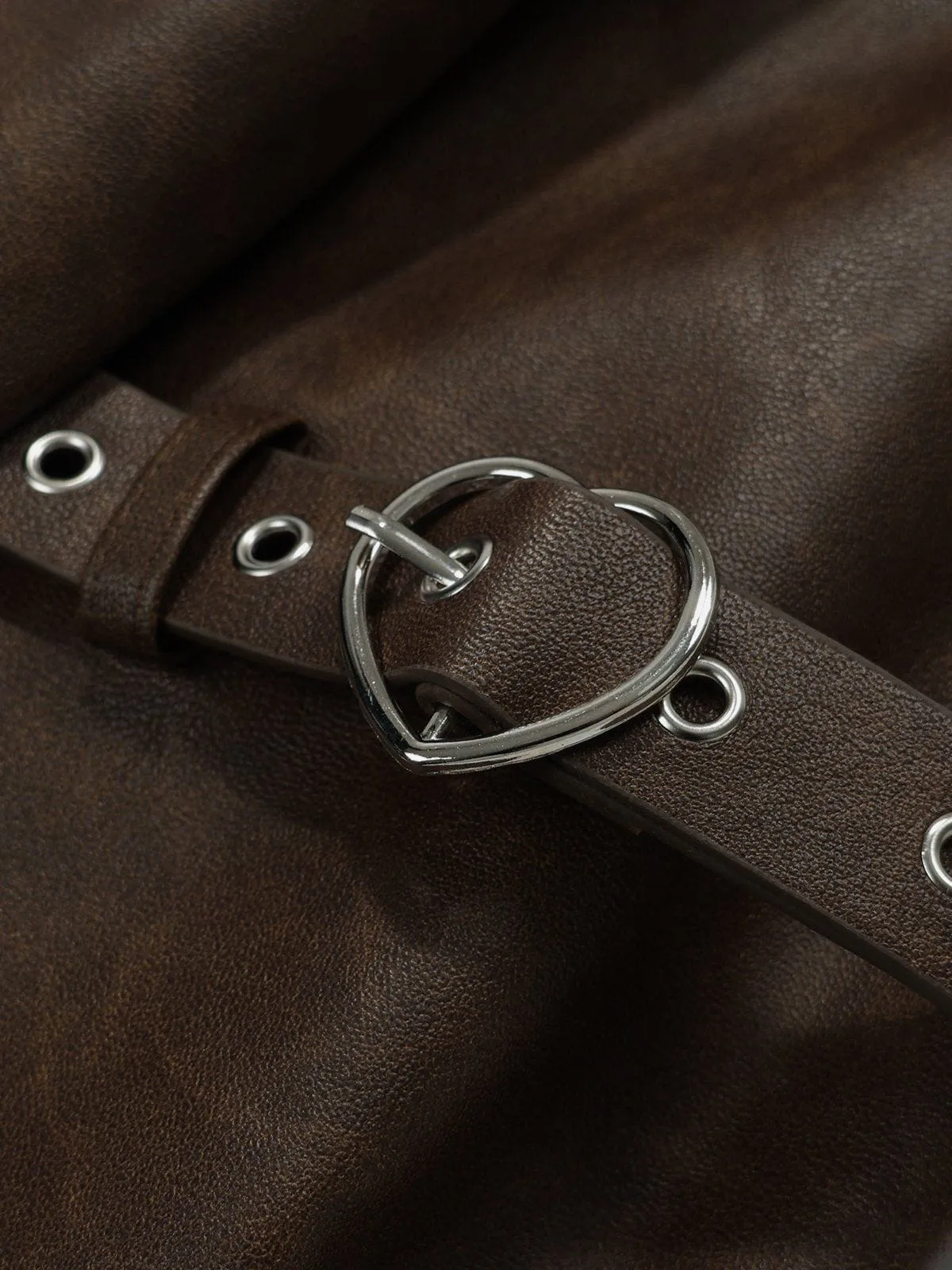 Heart Belt Faux Leather Jacket sold by Aelfric Eden product image thumbnail 4