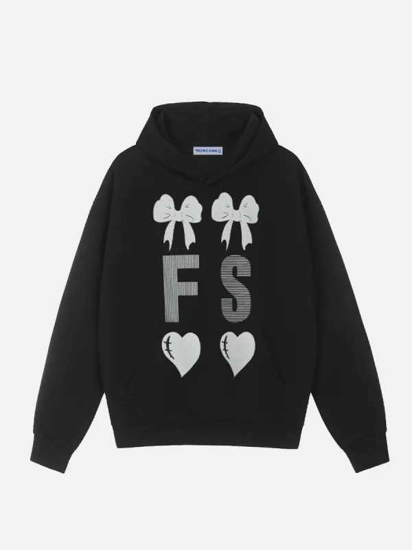 Aelfric Eden Bow Heart Print Hoodie sold by Aelfric Eden