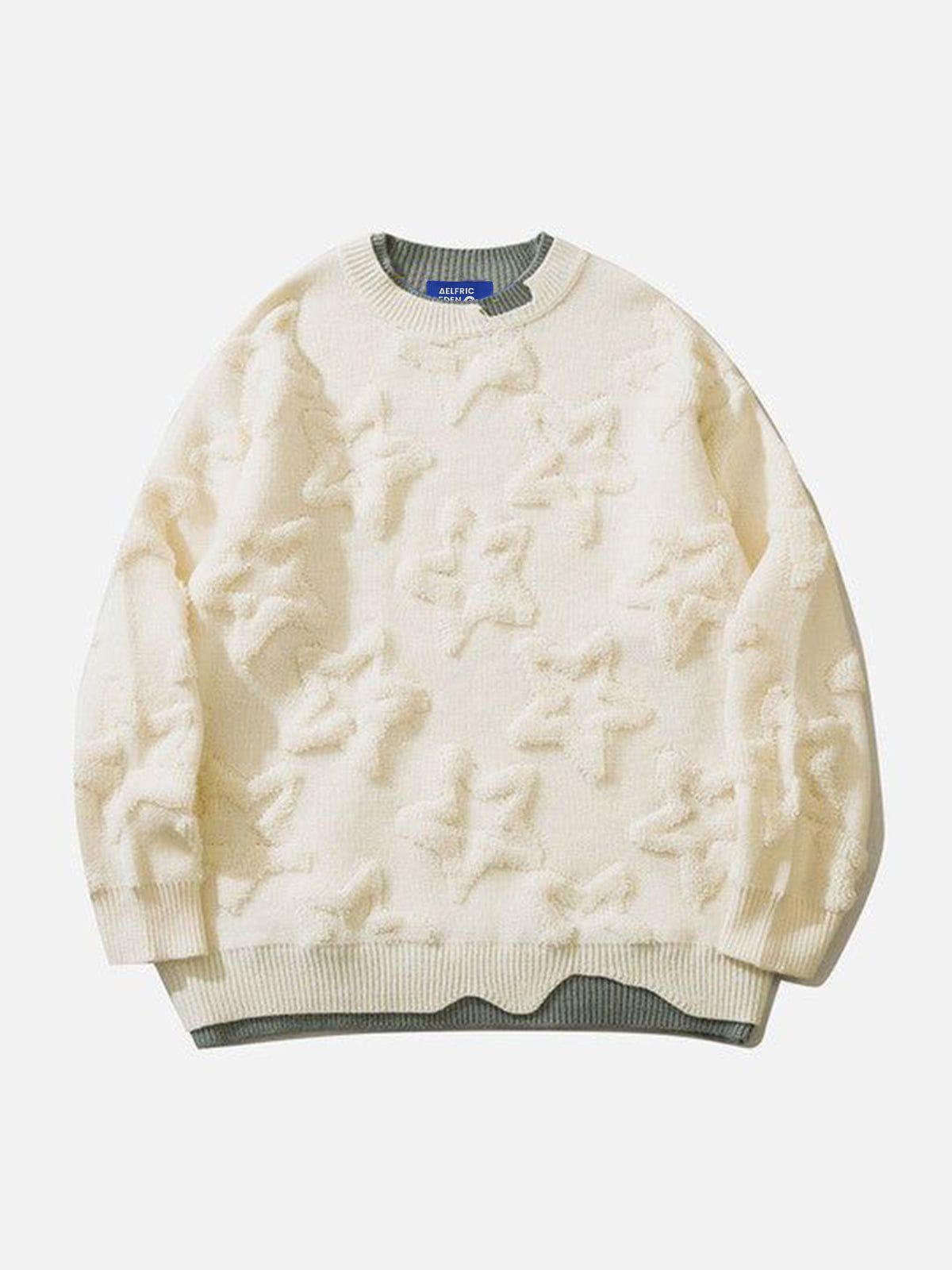 Aelfric Eden Faux Two-Piece 3D Star Sweater @shuuuie sold by Aelfric Eden