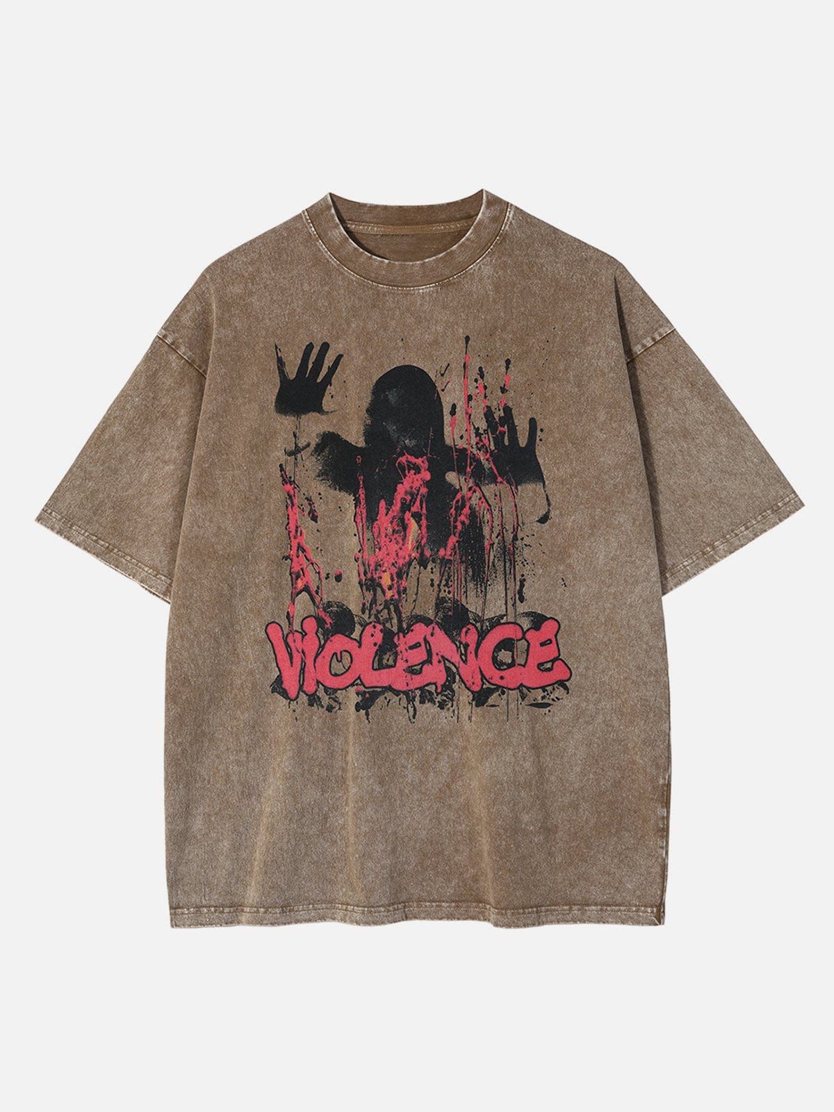 Aelfric Eden violence Print Washed Tee sold by Aelfric Eden product image thumbnail 2