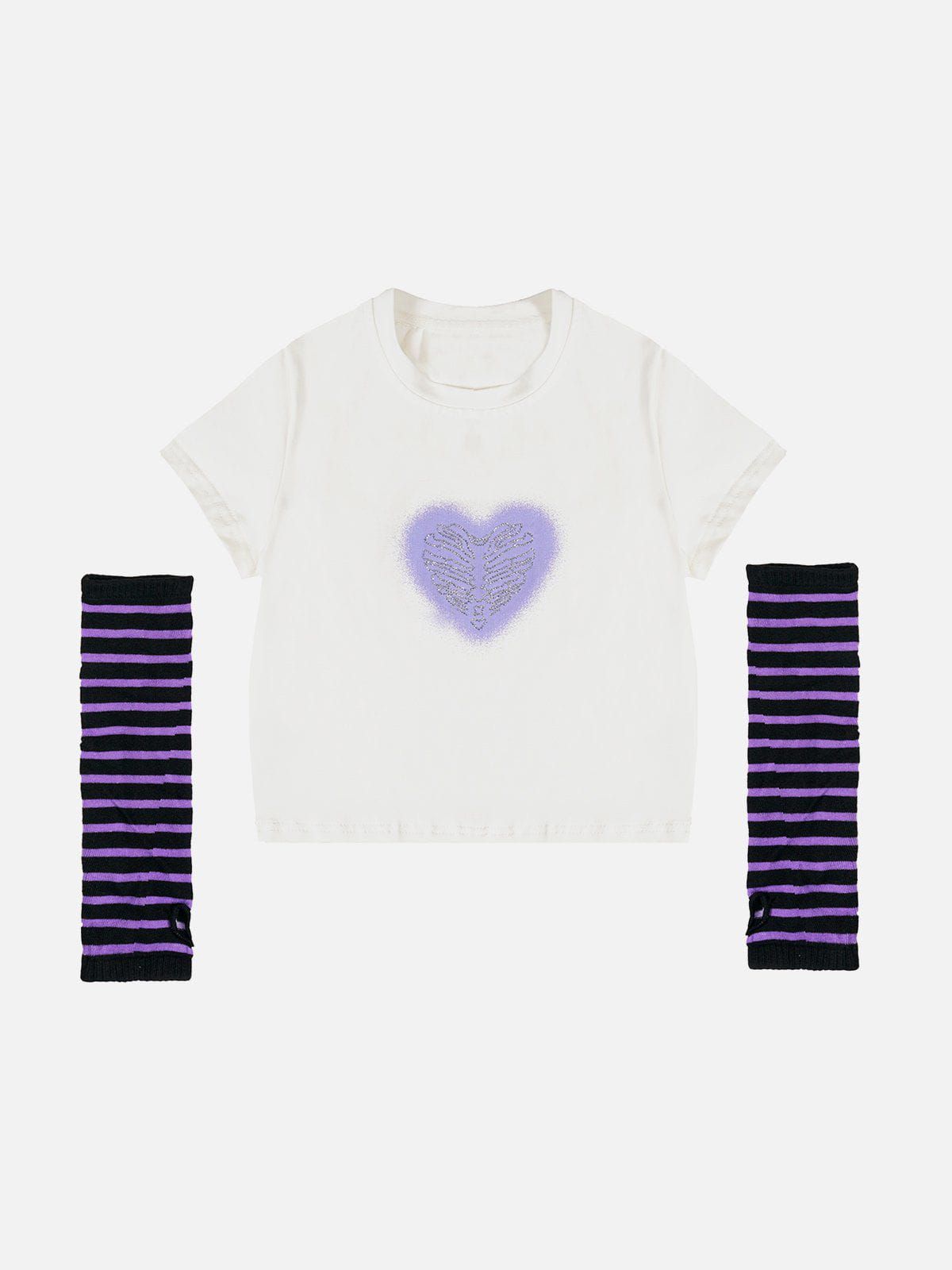 Stripes Heart Print Tee sold by Aelfric Eden product image thumbnail 2