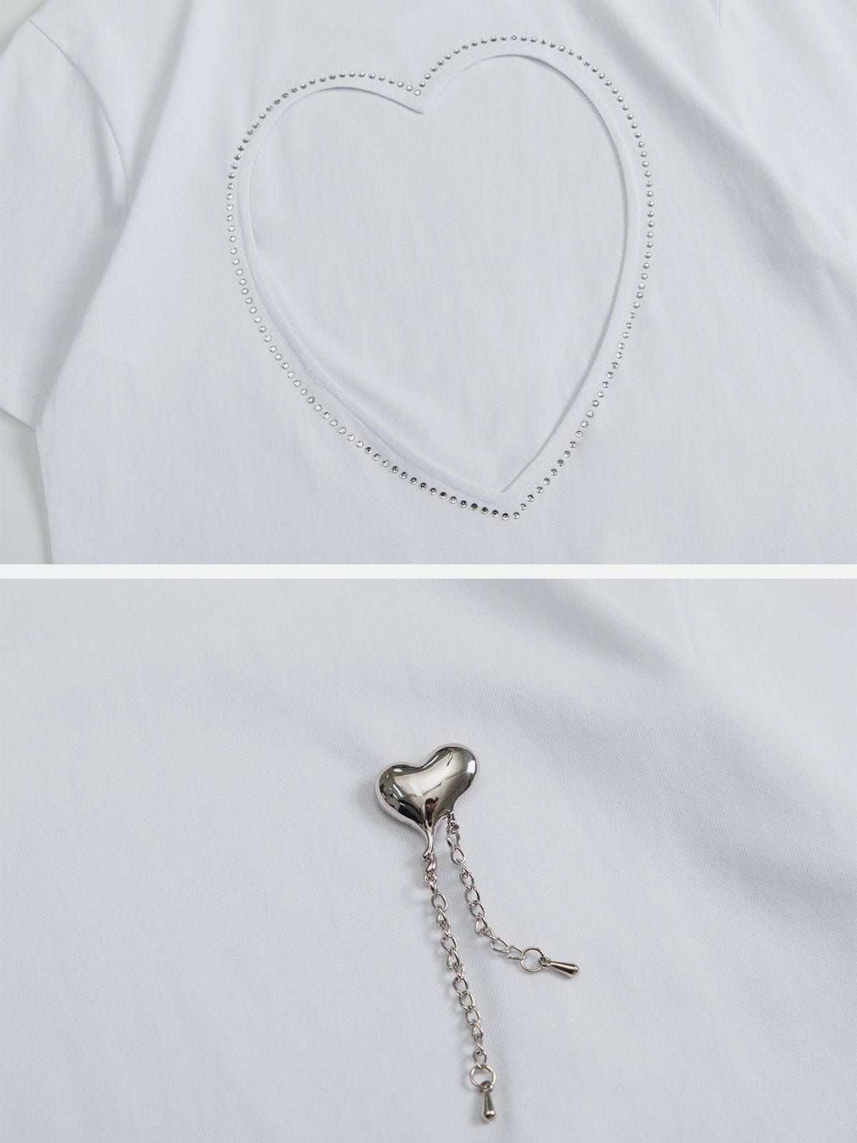 Heart Rhinestone Application Cut-out Tee sold by Aelfric Eden product image thumbnail 7