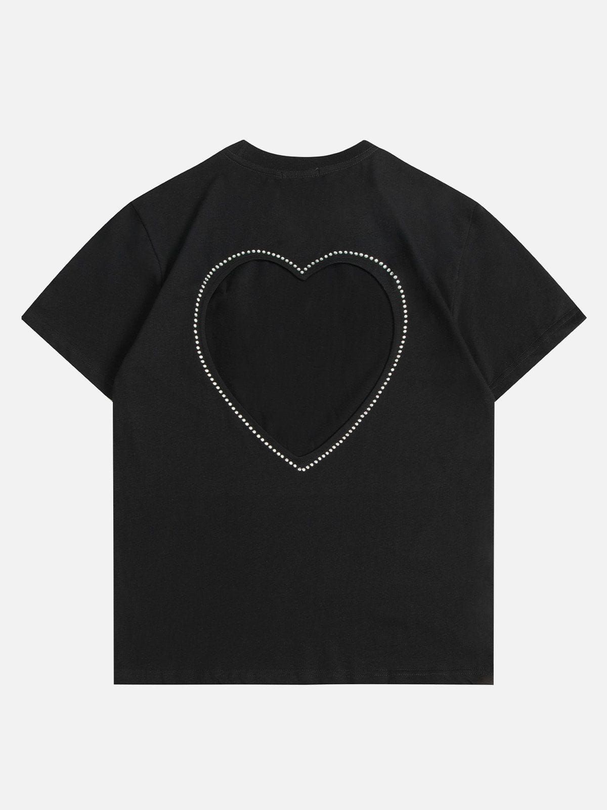 Heart Rhinestone Application Cut-out Tee sold by Aelfric Eden product image thumbnail 5