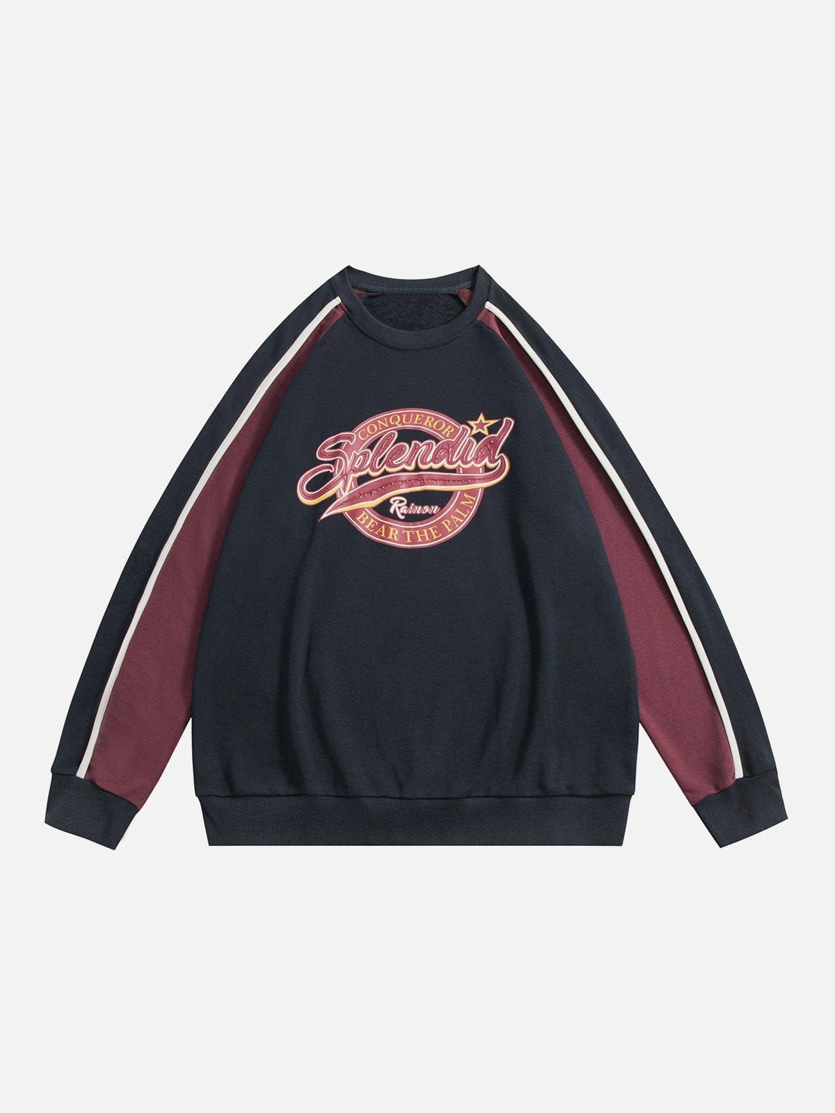 Aelfric Eden Colorblock Letter Print Sweatshirt sold by Aelfric Eden