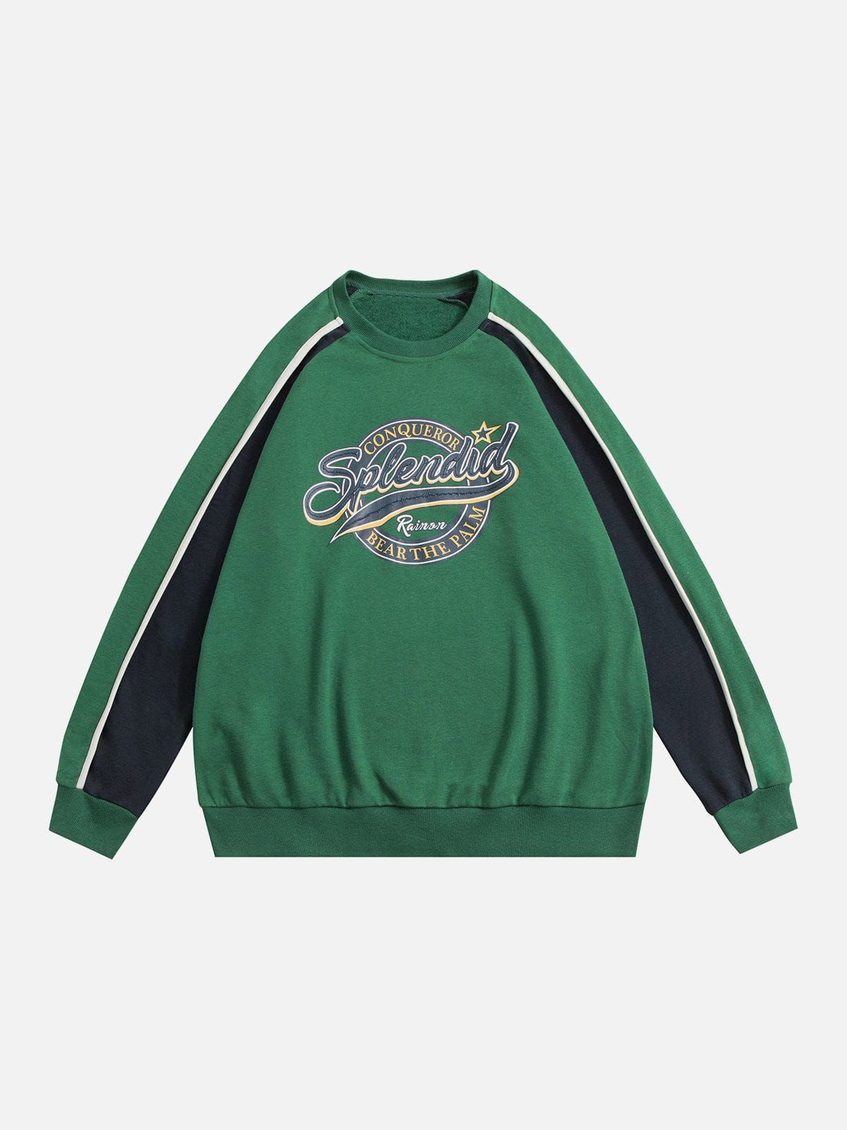 Aelfric Eden Colorblock Letter Print Sweatshirt sold by Aelfric Eden product image thumbnail 5