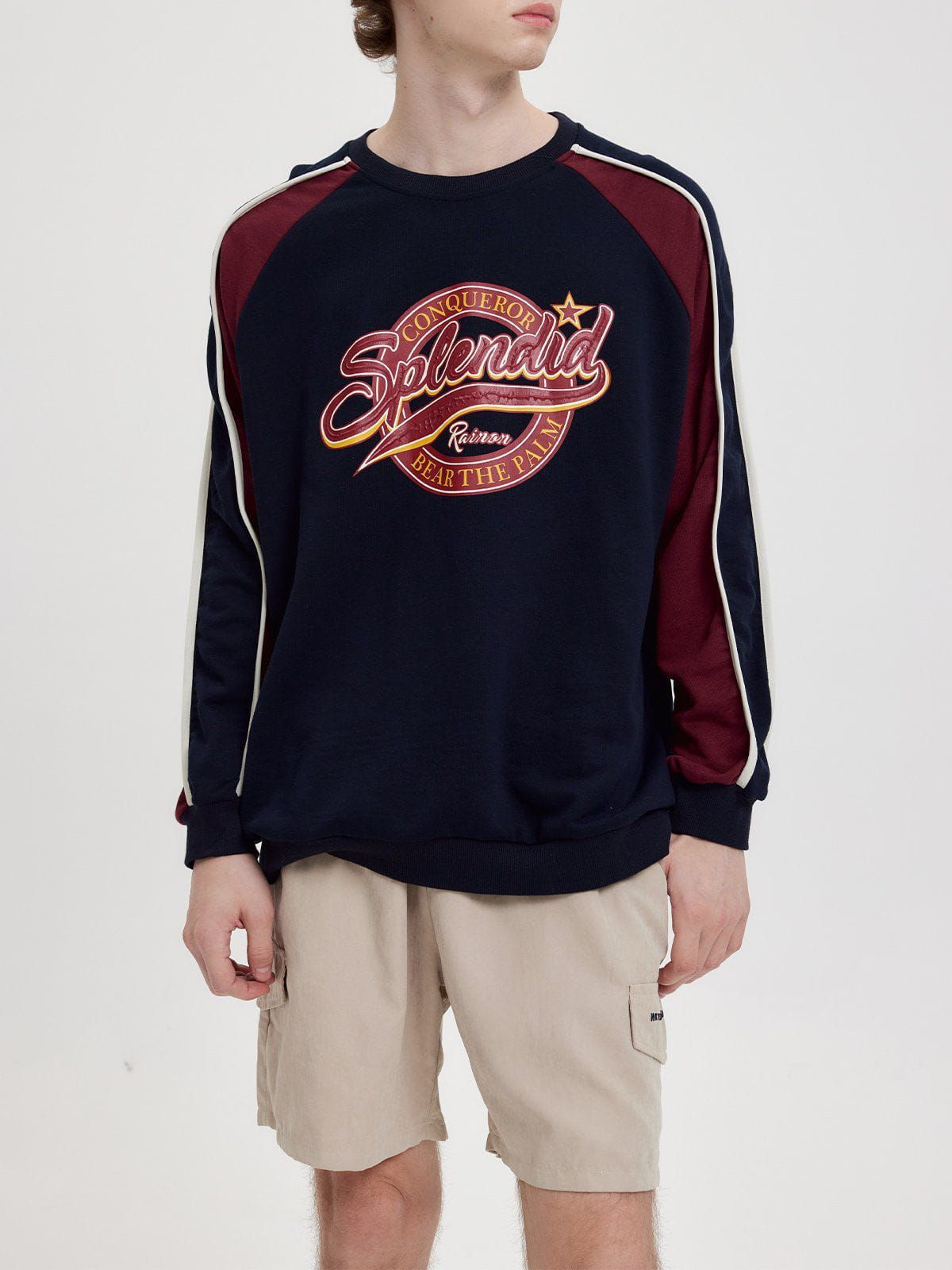 Aelfric Eden Colorblock Letter Print Sweatshirt sold by Aelfric Eden product image thumbnail 2