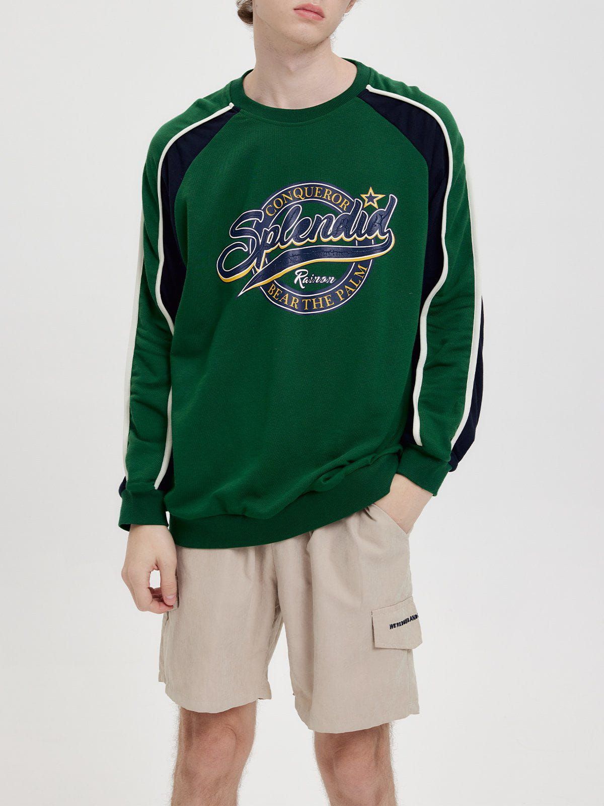 Aelfric Eden Colorblock Letter Print Sweatshirt sold by Aelfric Eden product image thumbnail 4