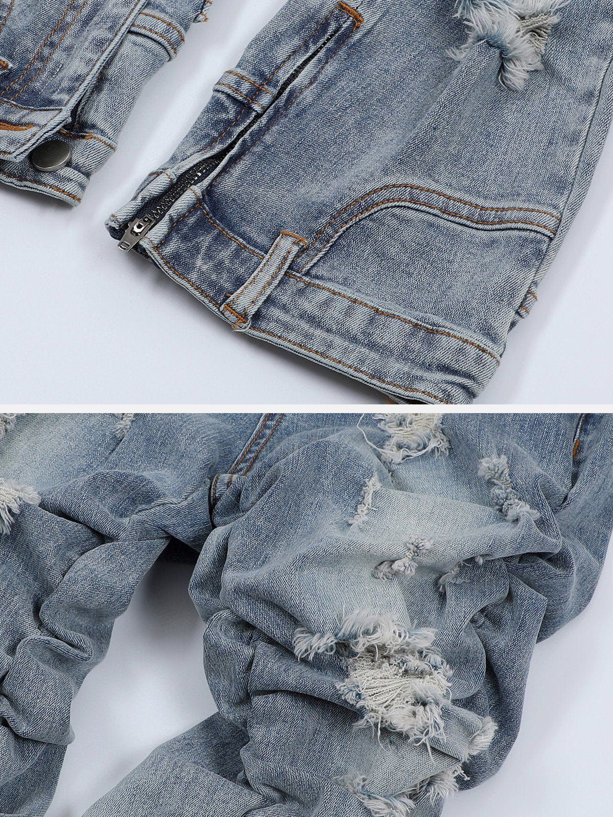 Aelfric Eden Multi Wrinkle Distressed Jeans sold by Aelfric Eden product image thumbnail 8