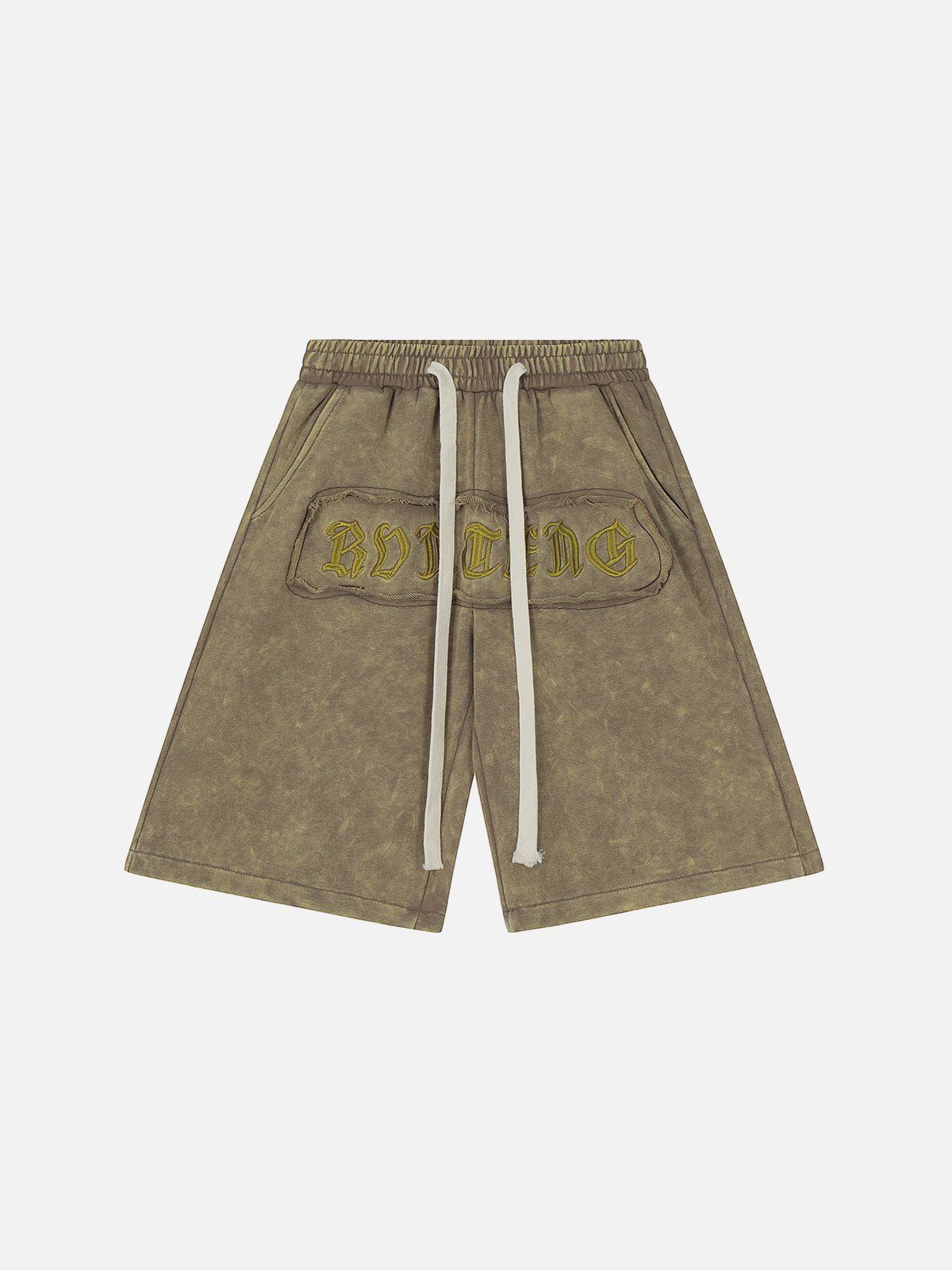 Aelfric Eden Letter Embroidery Shorts sold by Aelfric Eden product image thumbnail 3