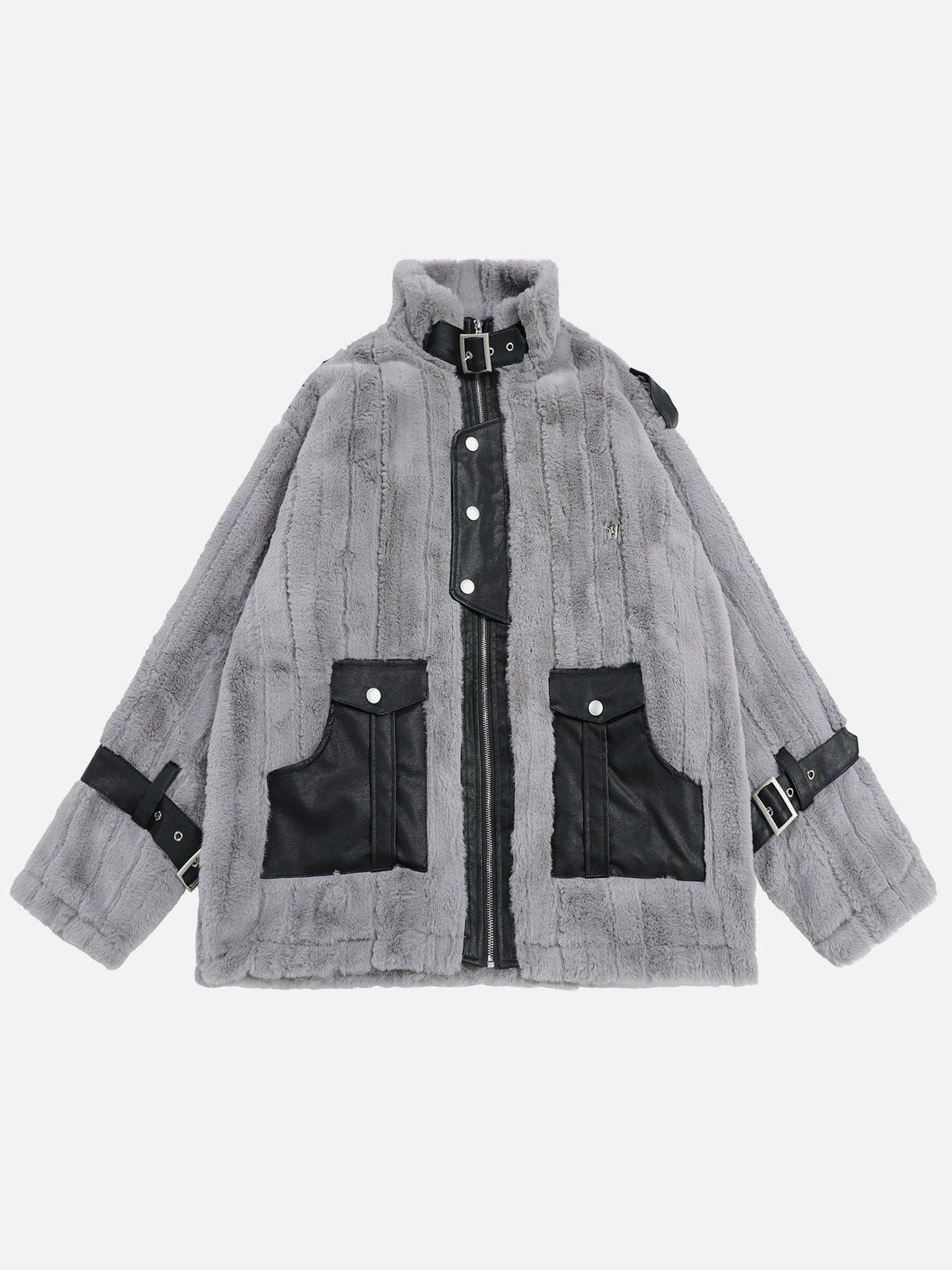 Aelfric Eden PU Patchwork Sherpa Coat sold by Aelfric Eden