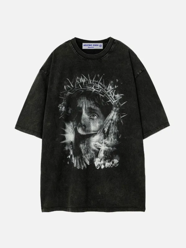 『AELFRIC EDEN』Portrait Print Washed Tee 61tlmVuKdpL._UY1000_.jpg