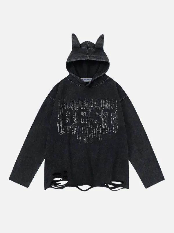 Aelfric Eden Rhinestone Application Washed Hoodie sold by Aelfric Eden