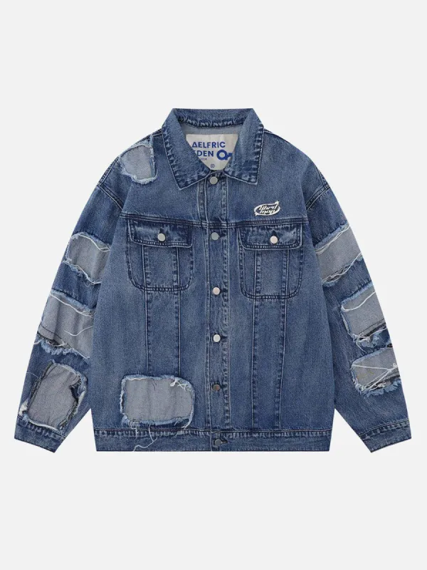 Aelfric Eden Multi Distressed Denim Jacket sold by Aelfric Eden