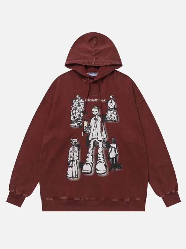 Aelfric Eden Washed Cartoon Villain Graffiti Hoodie sold by Aelfric Eden