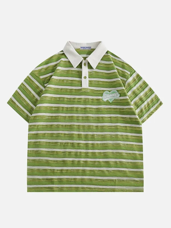 Aelfric Eden Vintage Striped Polo Collar Tee sold by Aelfric Eden