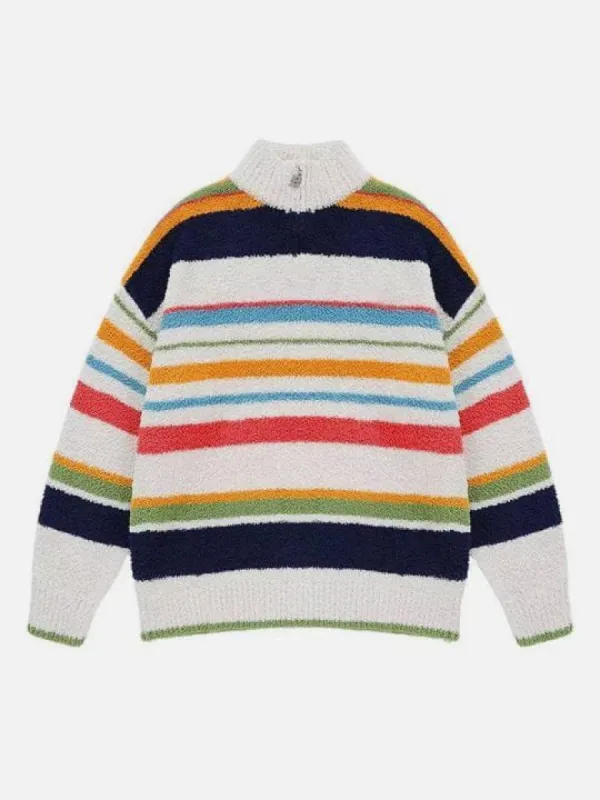 Aelfric Eden Rainbow Stripe Half-Zip Sweater sold by Aelfric Eden