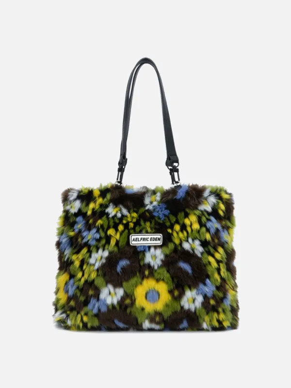 Aelfric Eden Large Fleece Flower Shoulder Bag sold by Aelfric Eden