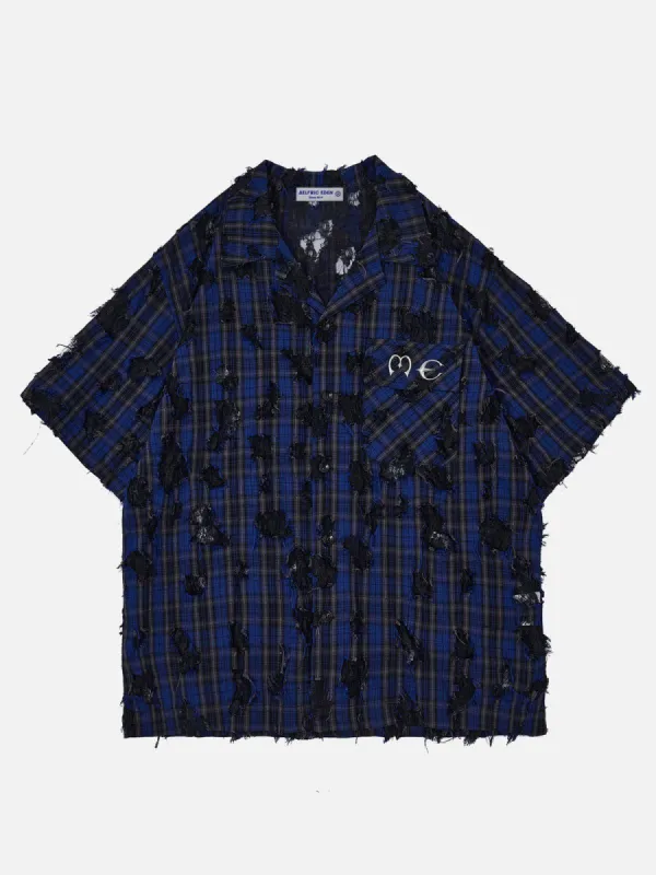 Aelfric Eden Plaid Distressed Short Sleeve Shirts sold by Aelfric Eden