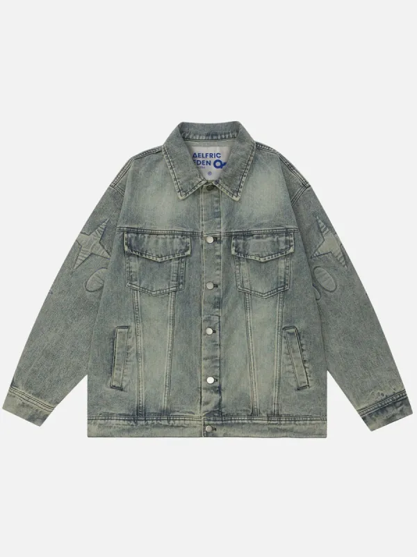 Aelfric Eden Emboss Star Denim Jacket sold by Aelfric Eden