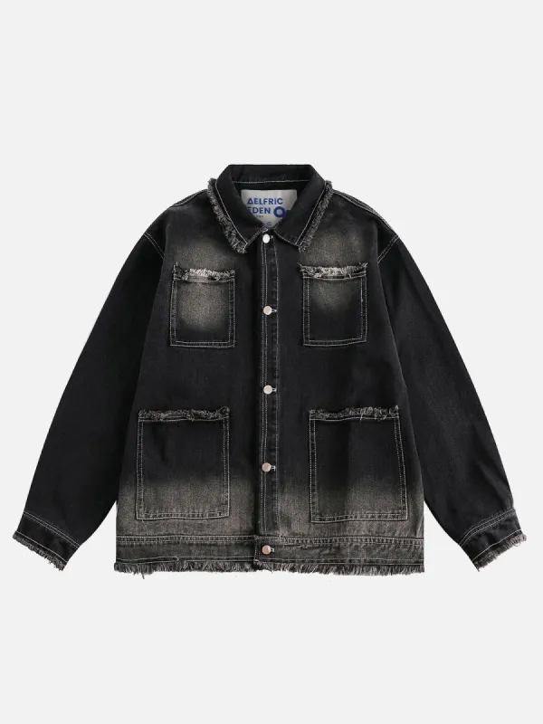Aelfric Eden Gradient Fringe Denim Jacket sold by Aelfric Eden