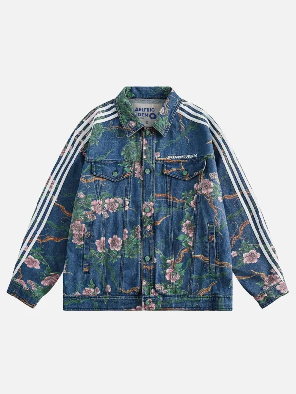 Aelfric Eden Flower Full Print Denim Jacket sold by Aelfric Eden