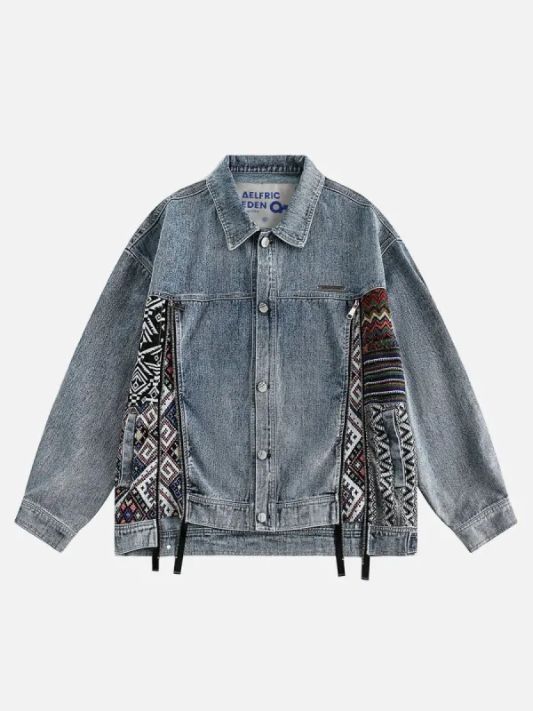 Aelfric Eden Ethnic Patchwork Denim Jacket sold by Aelfric Eden