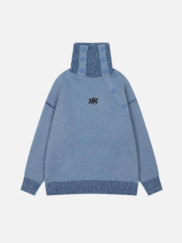 Aelfric Eden Choker Button Design Sweater sold by Aelfric Eden
