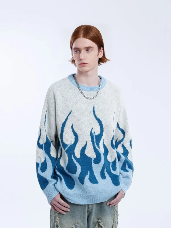 Aelfric Eden Color Blocking Flame Design Sweater sold by Aelfric Eden