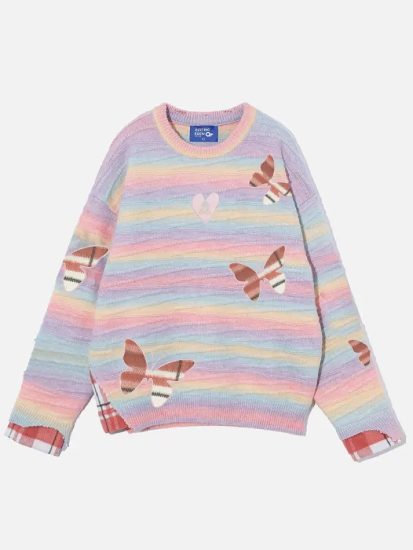 Aelfric Eden Colorful Stripe Butterfly Sweater sold by Aelfric Eden