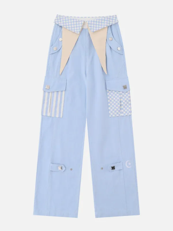 Vintage Plaid Stripe Fold-over Pants sold by Aelfric Eden