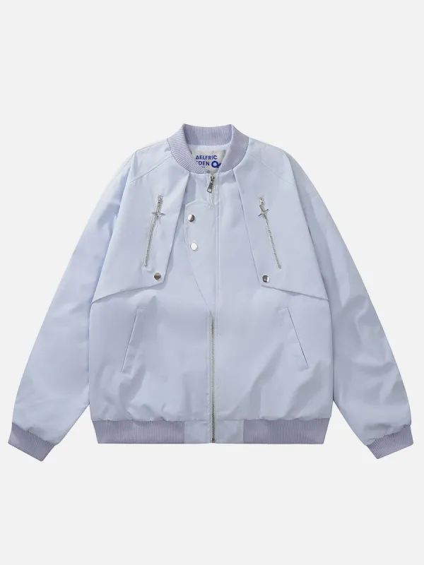 Aelfric Eden Patchwork Star Zip Up Bomber Jacket sold by Aelfric Eden