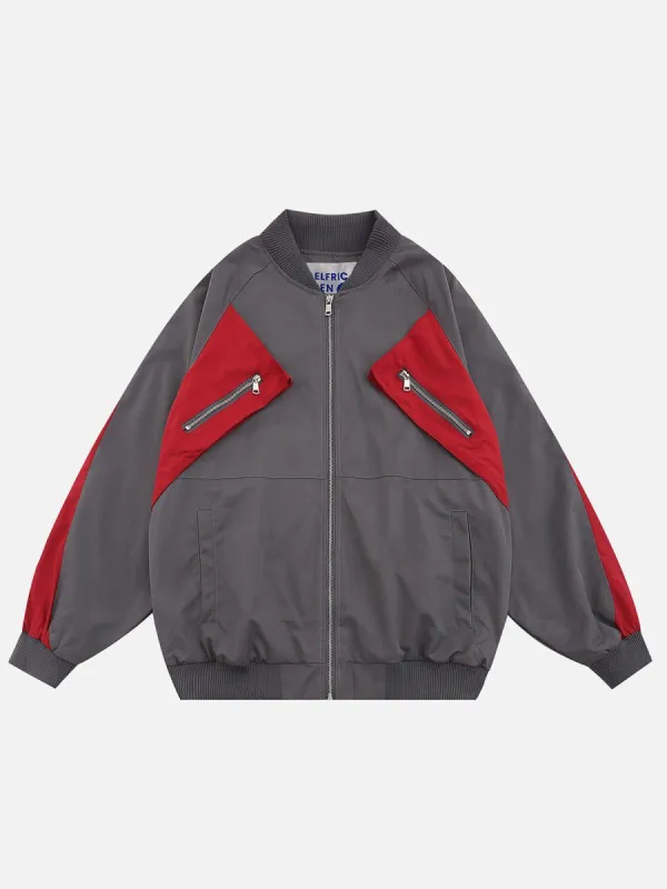 Aelfric Eden Patchwork Irregular Pocket Bomber Jacket sold by Aelfric Eden