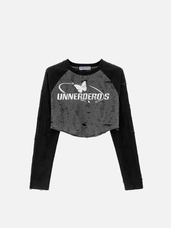 Distressed Butterfly Long Sleeve sold by Aelfric Eden