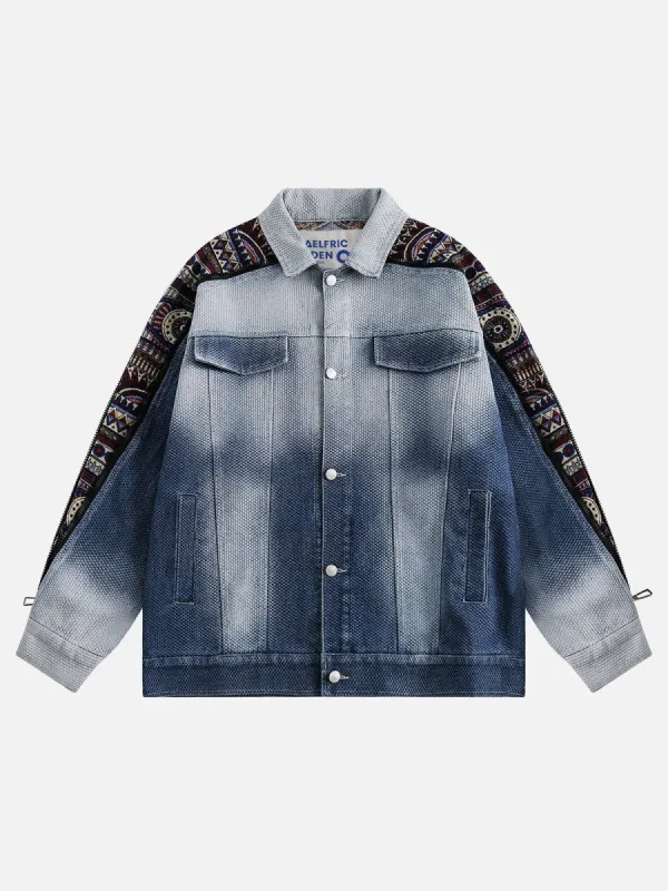 Aelfric Eden Patchwork Ethnic Style Denim Jacket sold by Aelfric Eden