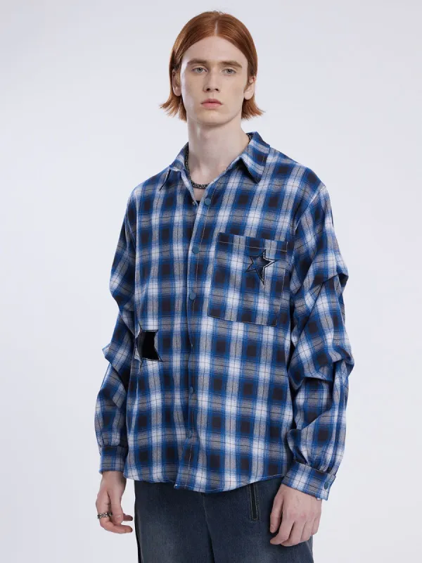 Aelfric Eden Stars Plaid Long Sleeve Shirt sold by Aelfric Eden