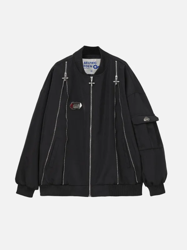 Aelfric Eden Solid Multi Zipper Bomber Jackets sold by Aelfric Eden