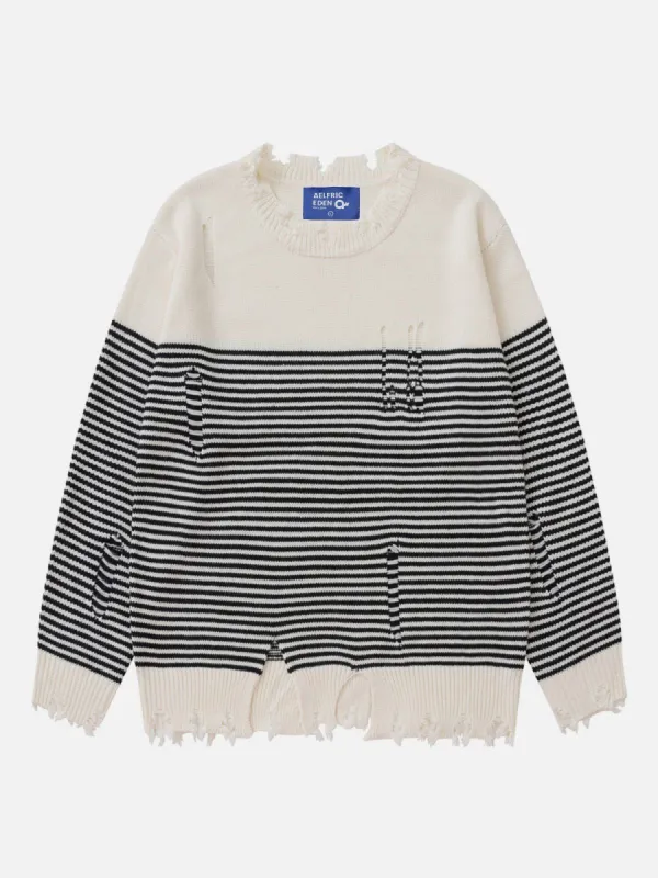 Aelfric Eden Stripe Distressed Sweater sold by Aelfric Eden