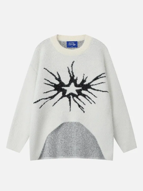 Aelfric Eden Star Design Irregular Hem Sweater sold by Aelfric Eden