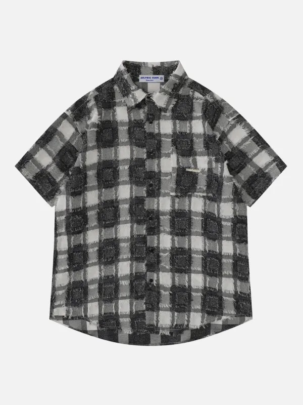 Aelfric Eden Fringe Plaid Short Sleeve Shirts sold by Aelfric Eden