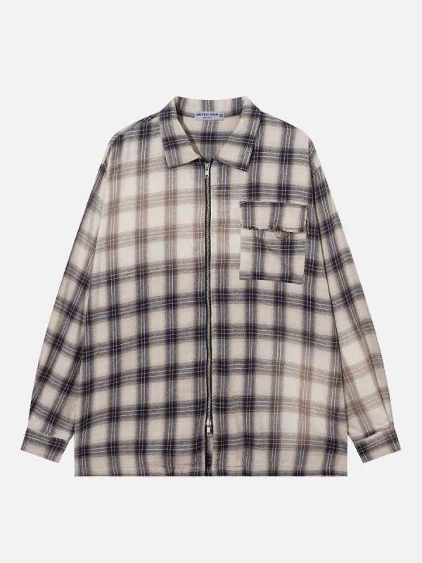 Aelfric Eden Gradient Plaid Long Sleeve Shirt sold by Aelfric Eden