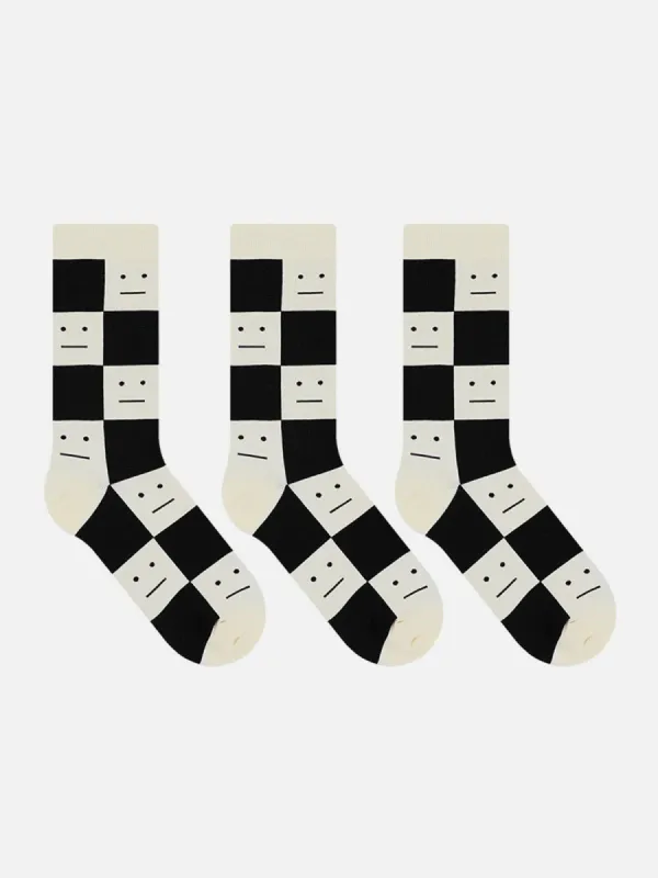 Checkered Smiley Socks sold by Aelfric Eden