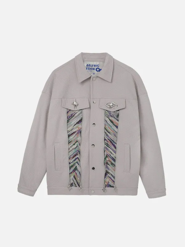 Aelfric Eden Patchwork Jacquard ZIP UP Jacket sold by Aelfric Eden